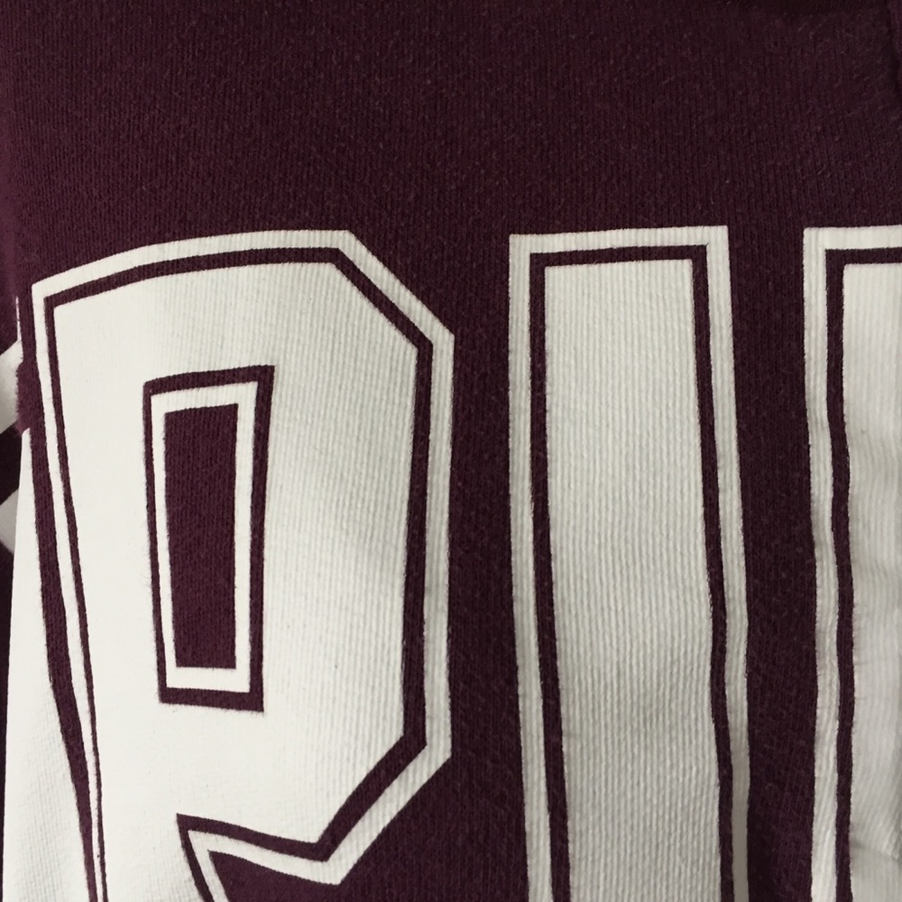 VS Pink Burgundy Zip Up Crew neck Sweater XS - Picture 3 of 8